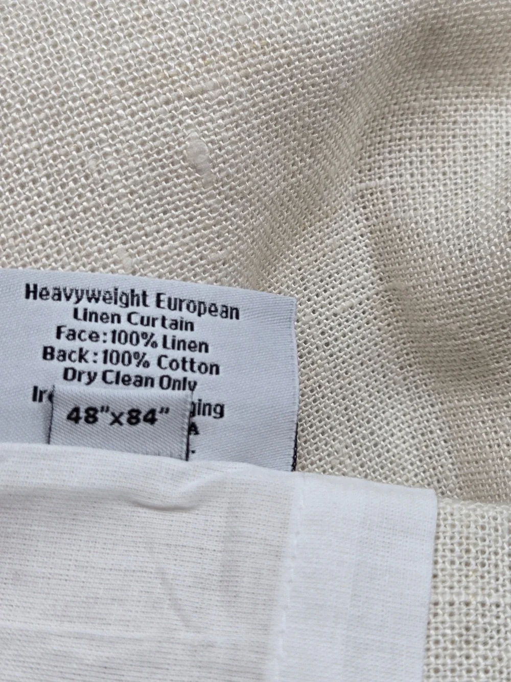 QUINCE Set Of 2 48x84 Heavyweight European Linen Curtains Sand 0182